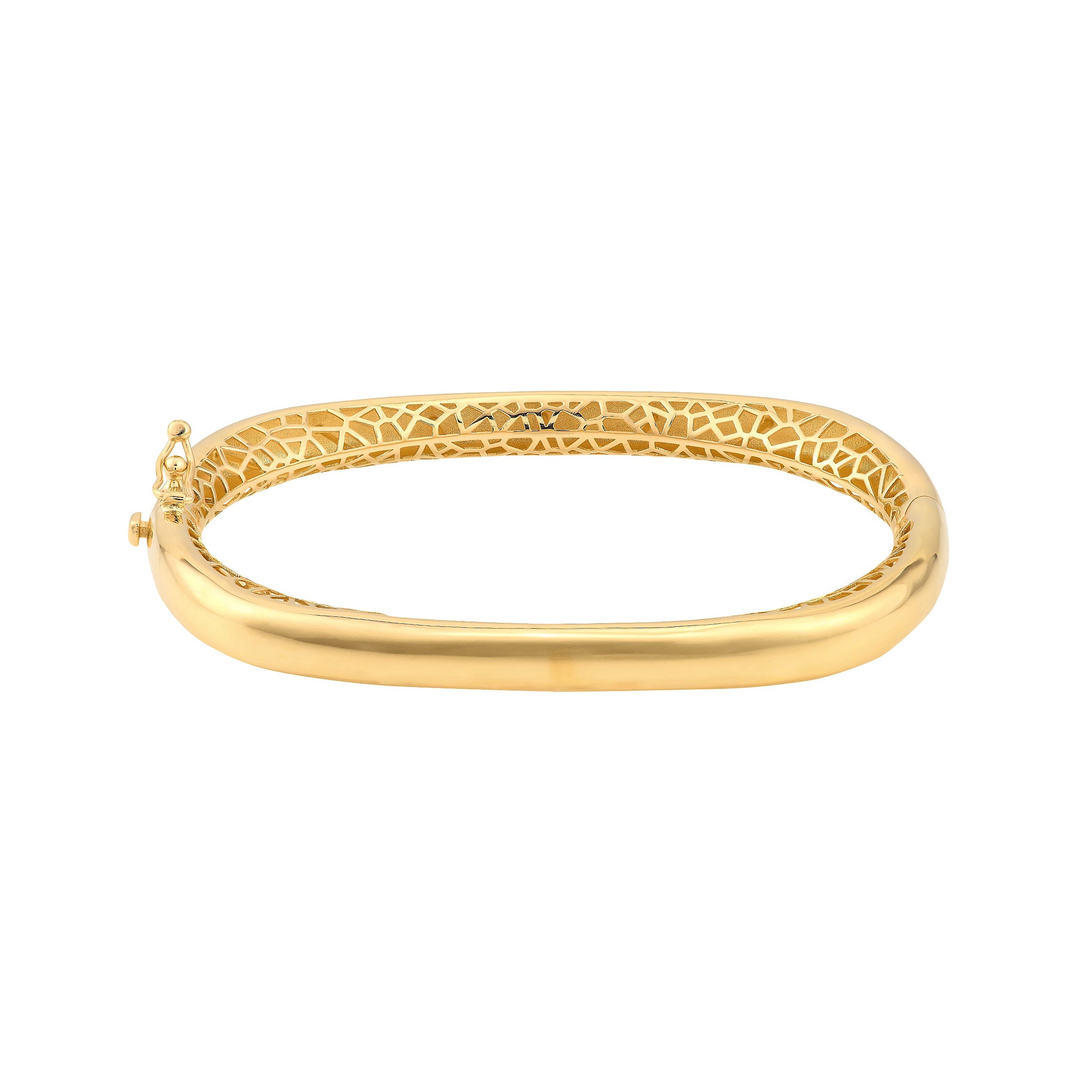 Polished Semi Round Bangle Bracelet
