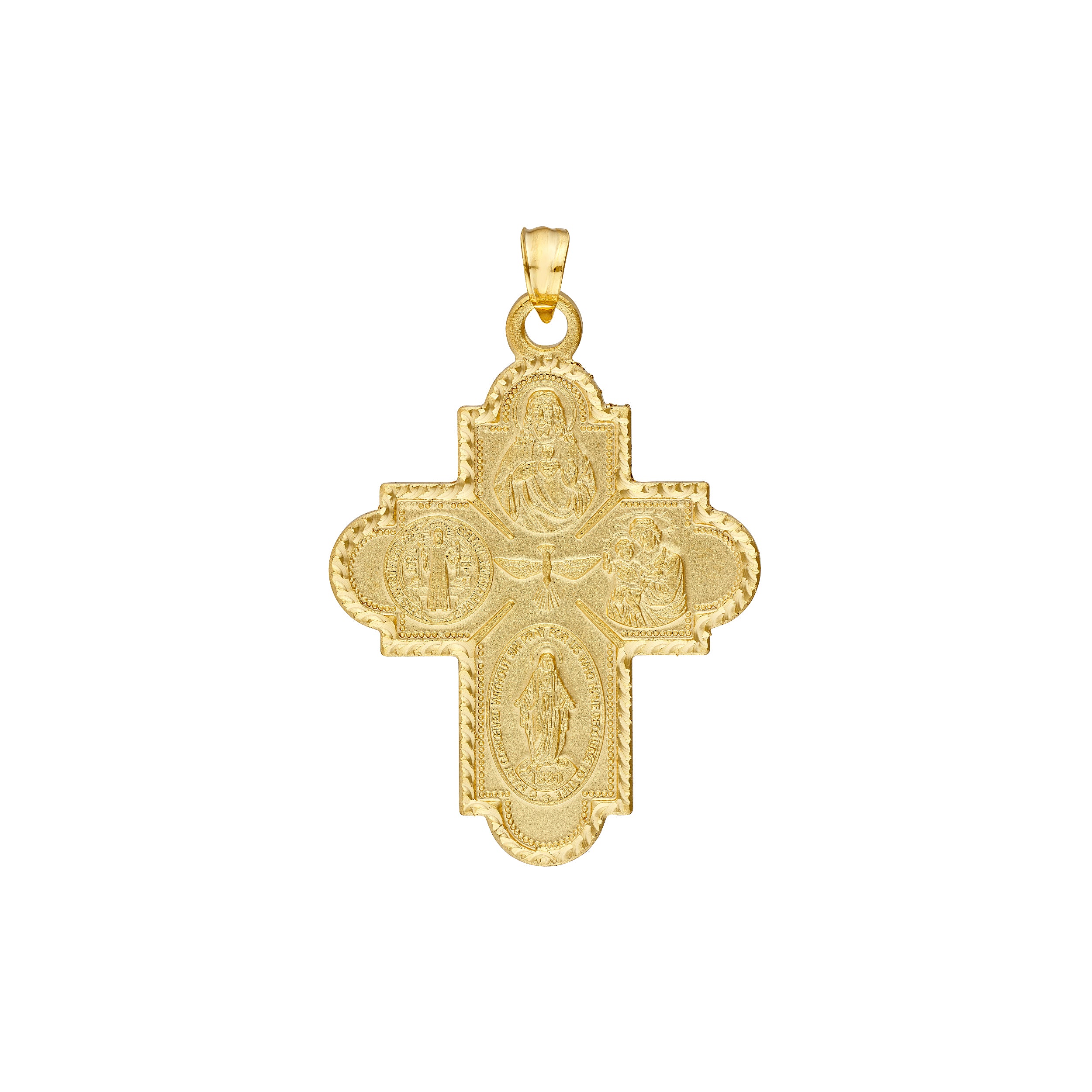 4 Way Double Sided Medal Cross Pendant