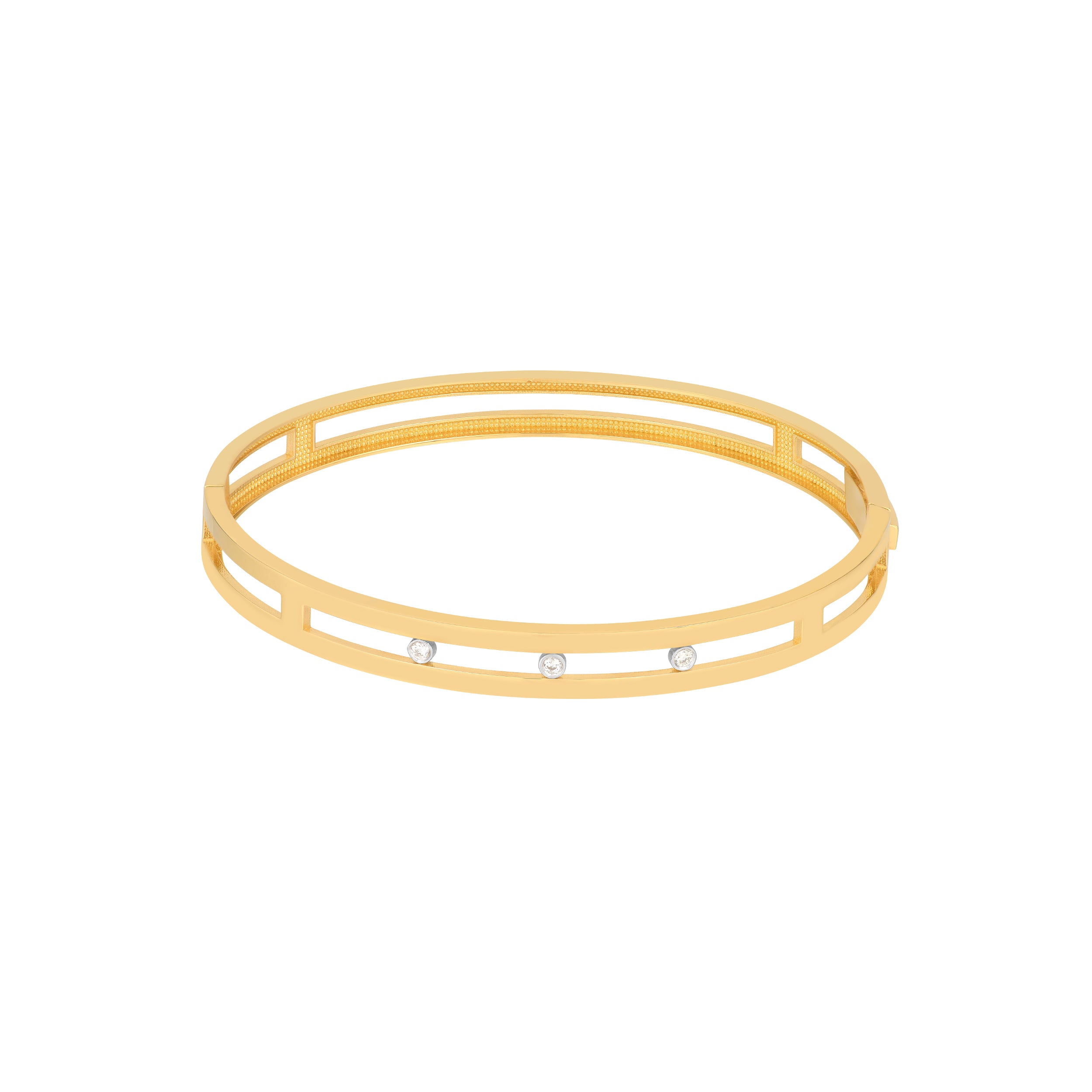 Diamond Bezel Open Bangle