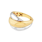Two-Tone Triple Row Twist Ring