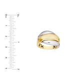 Two-Tone Triple Row Twist Ring