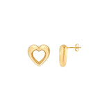 Open Heart Stud Earrings