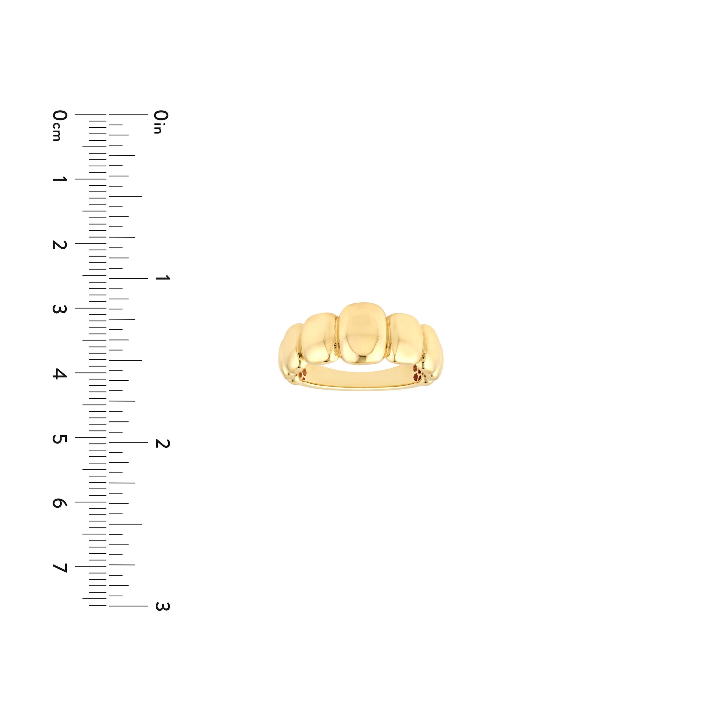 Graduated Puffy Rectangle Ring