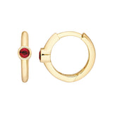Ruby Bezel Mini Hoops