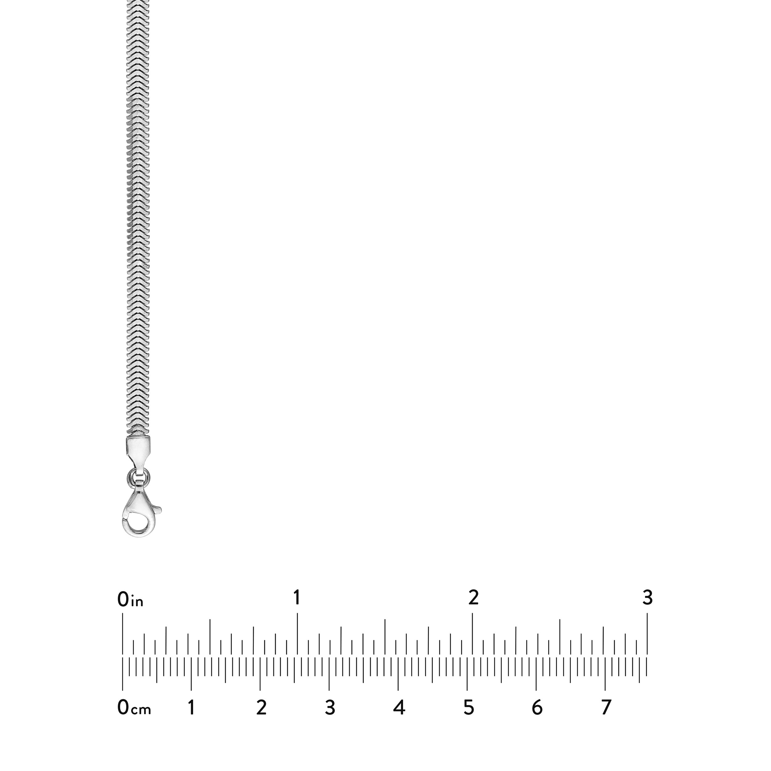 Sterling Silver 3.40mm D/C Flat Oval Snake Chain