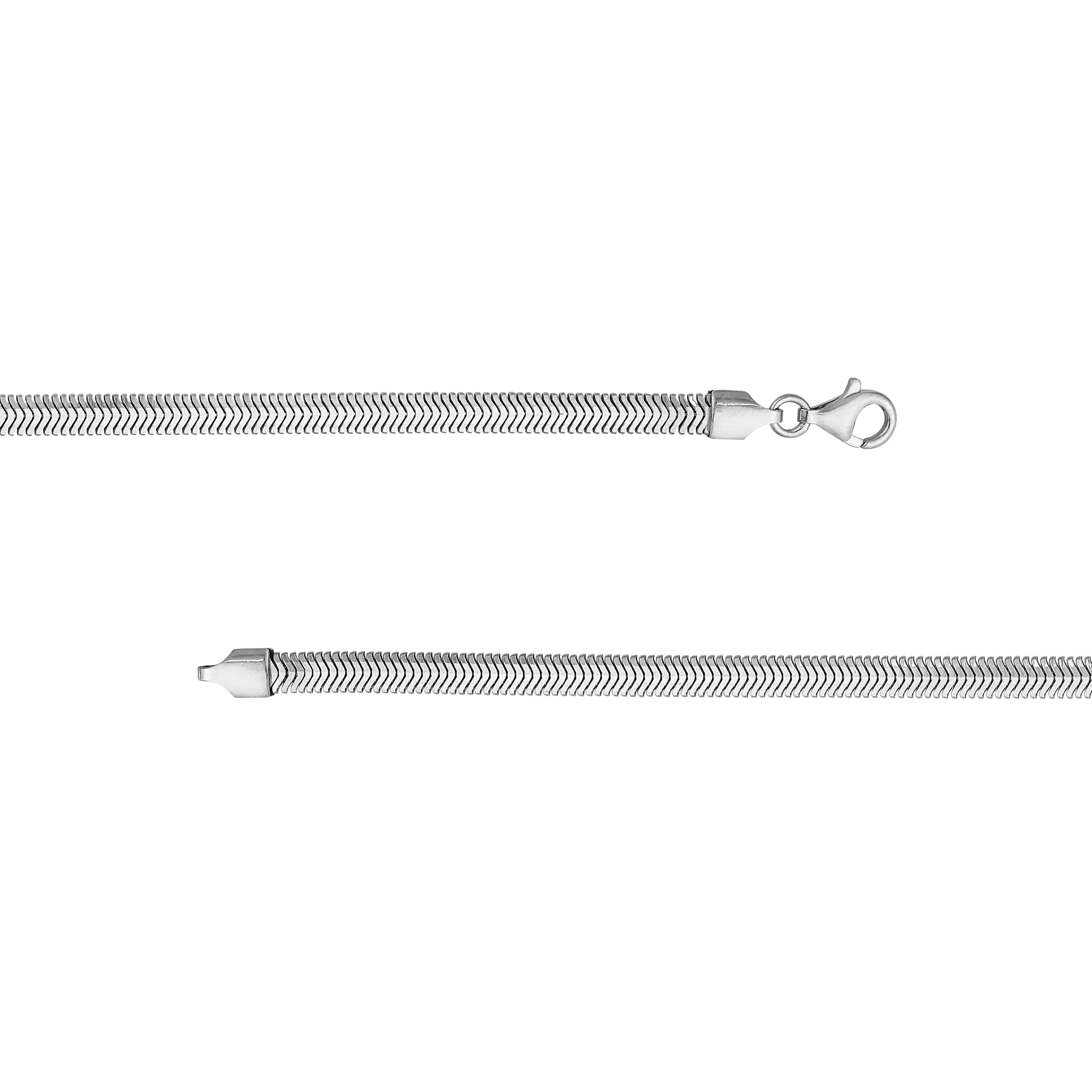 Sterling Silver 4.20mm D/C Flat Oval Snake Chain