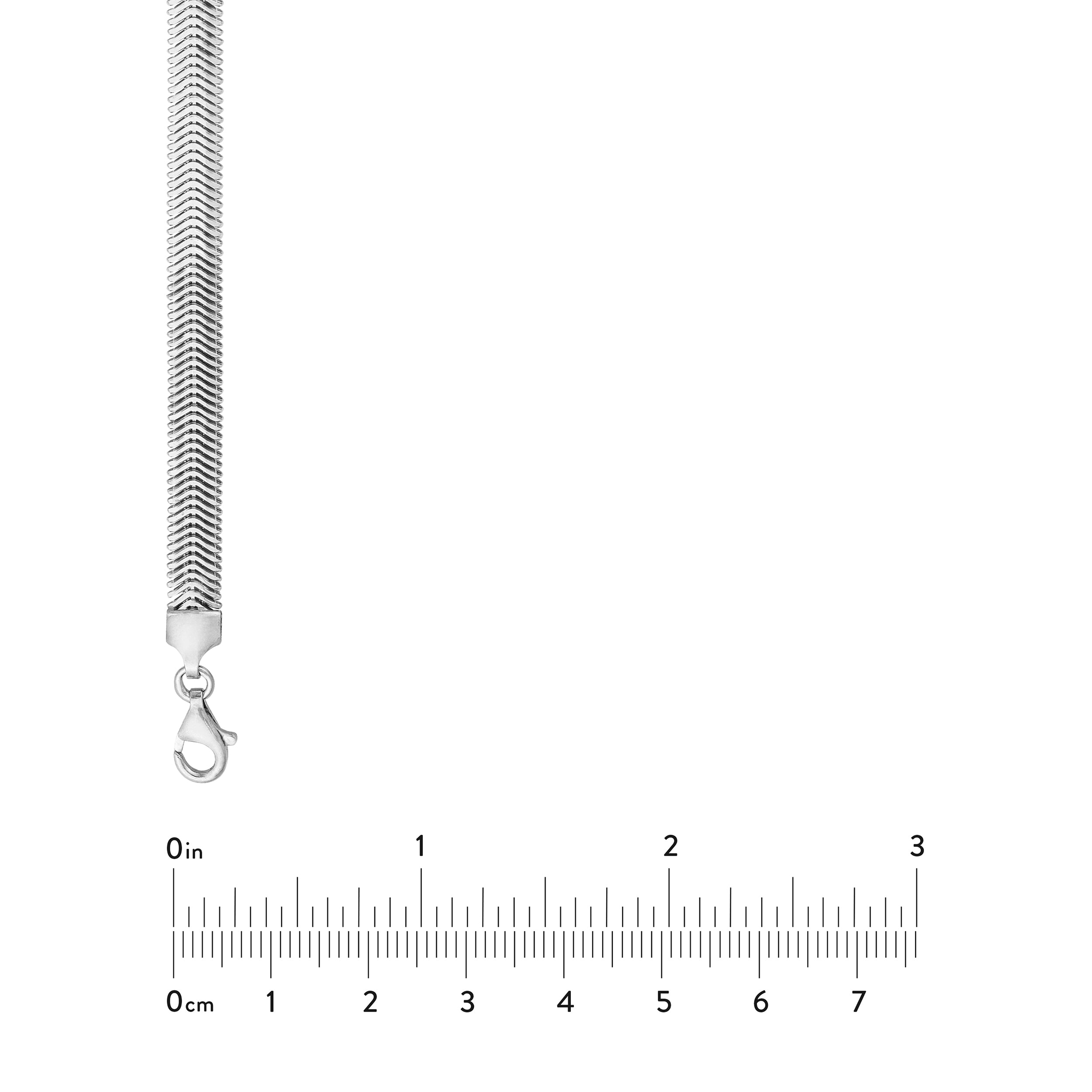 Sterling Silver 6.40mm D/C Flat Oval Snake Chain