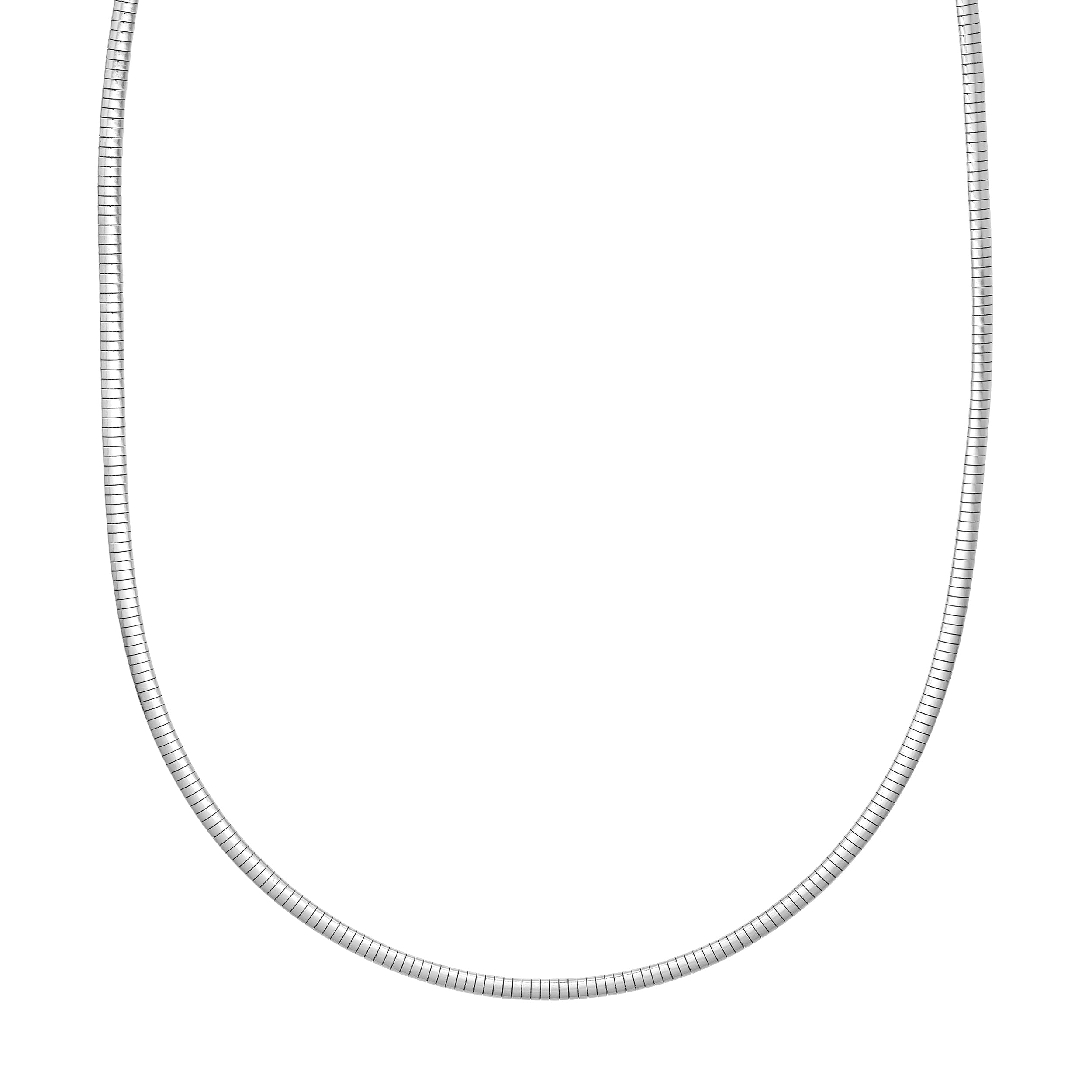 4.10mm Sterling Silver Domed Omega Chain