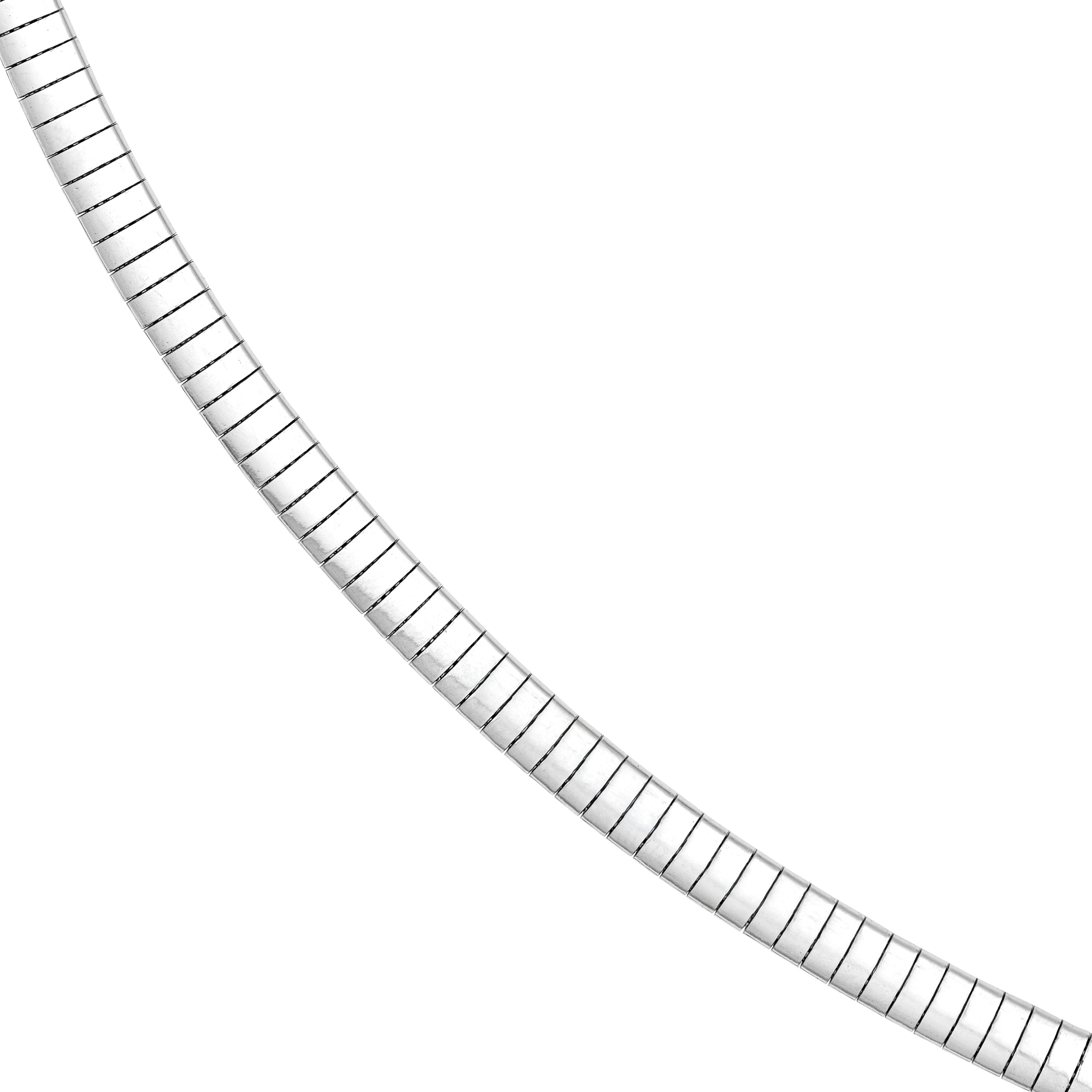 4.10mm Sterling Silver Domed Omega Chain