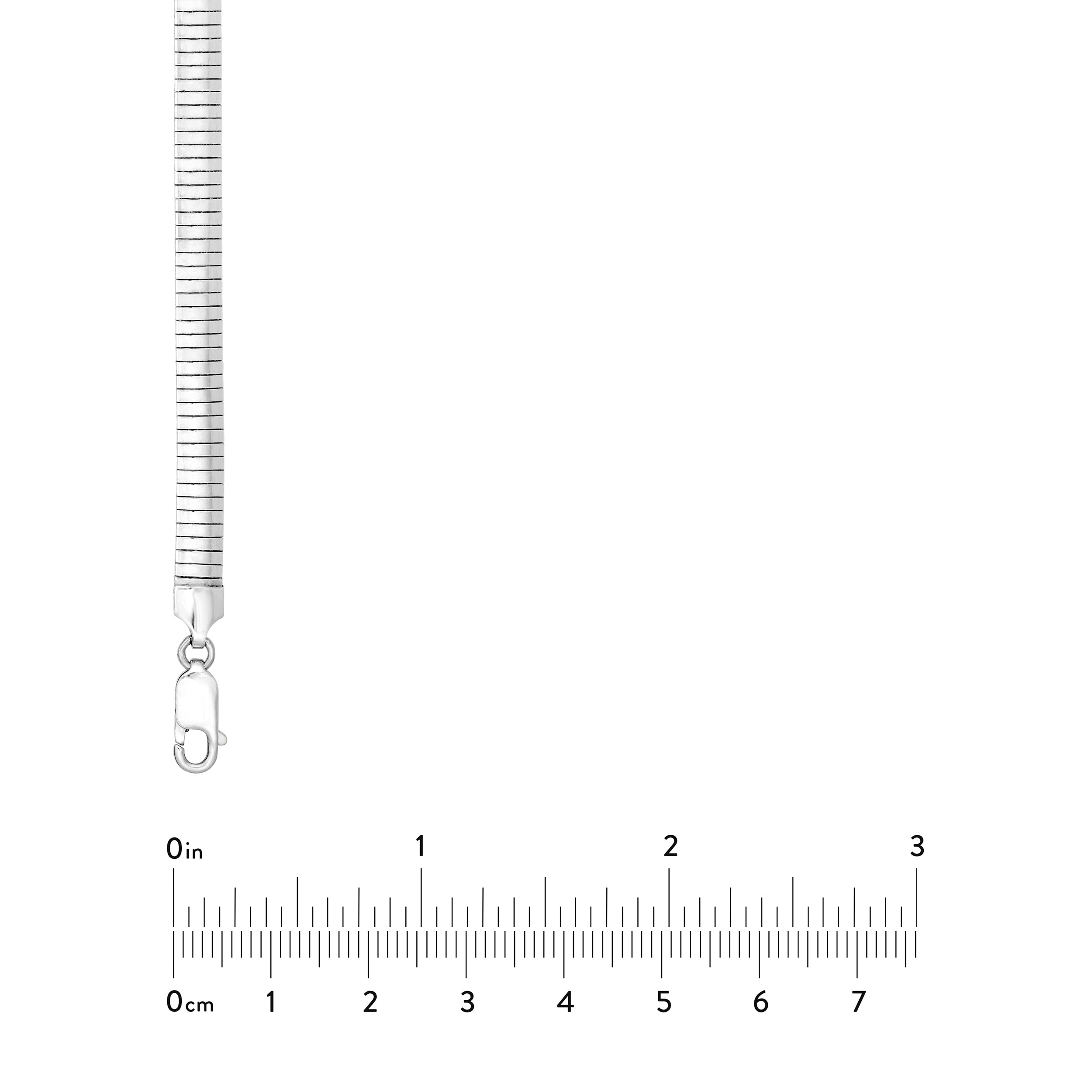 5.90mm Sterling Silver Domed Omega Chain