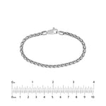 Sterling Silver 4.30mm Half Round Spiga Chain Bracelet