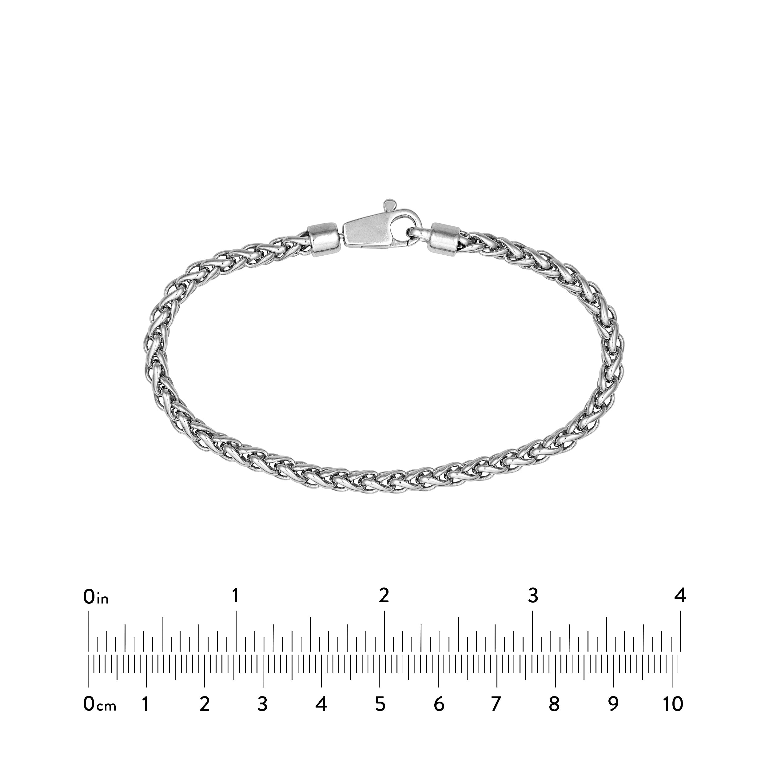 Sterling Silver 4.30mm Half Round Spiga Chain Bracelet