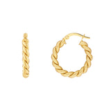 15mm Twisted Rope Hoop Earrings