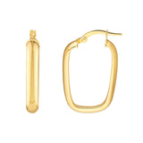 Polished Rectangle Hoop Earrings