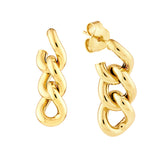 Triple Curb Link Dangle Earrings