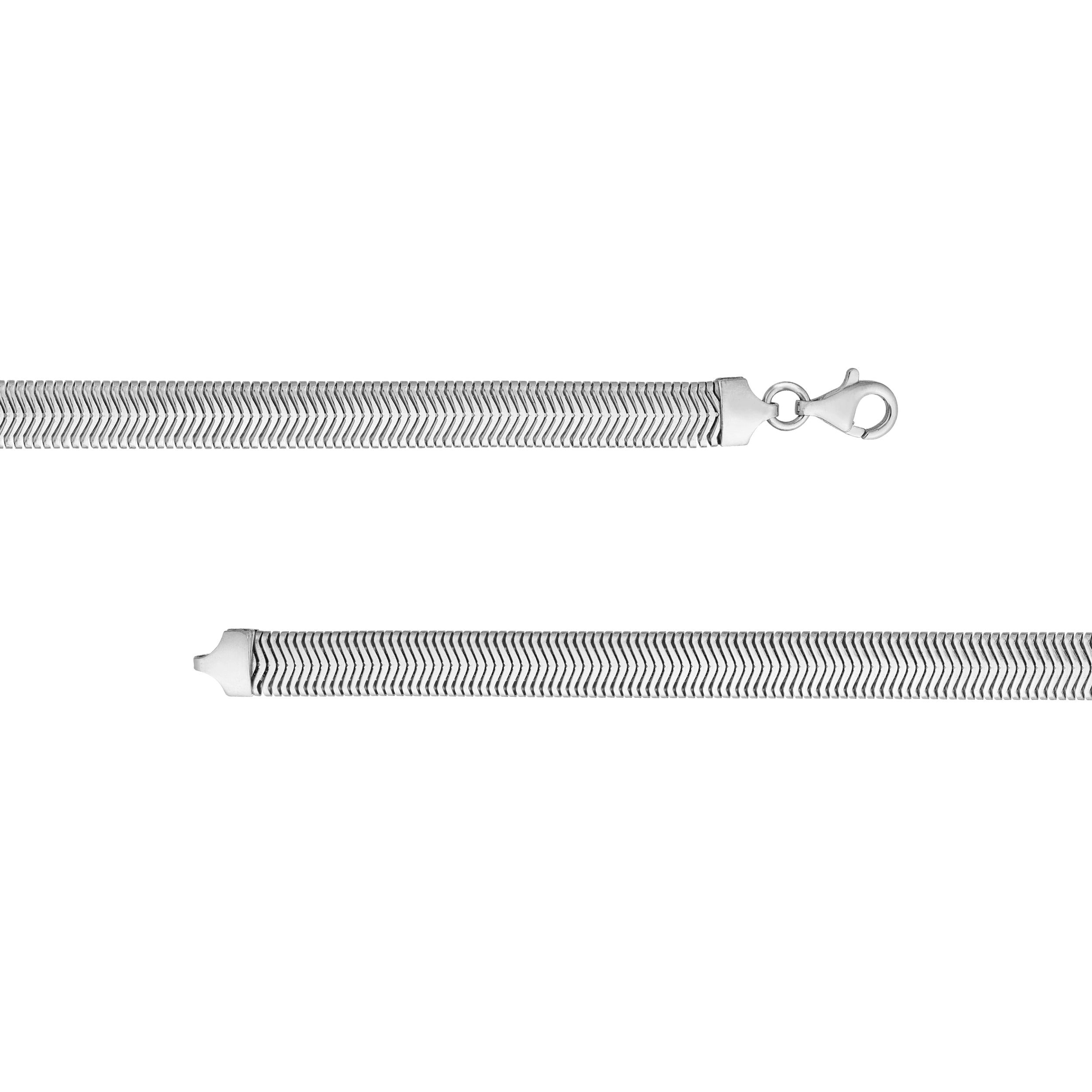 Sterling Silver 7.87mm Flat Oval Snake Chain