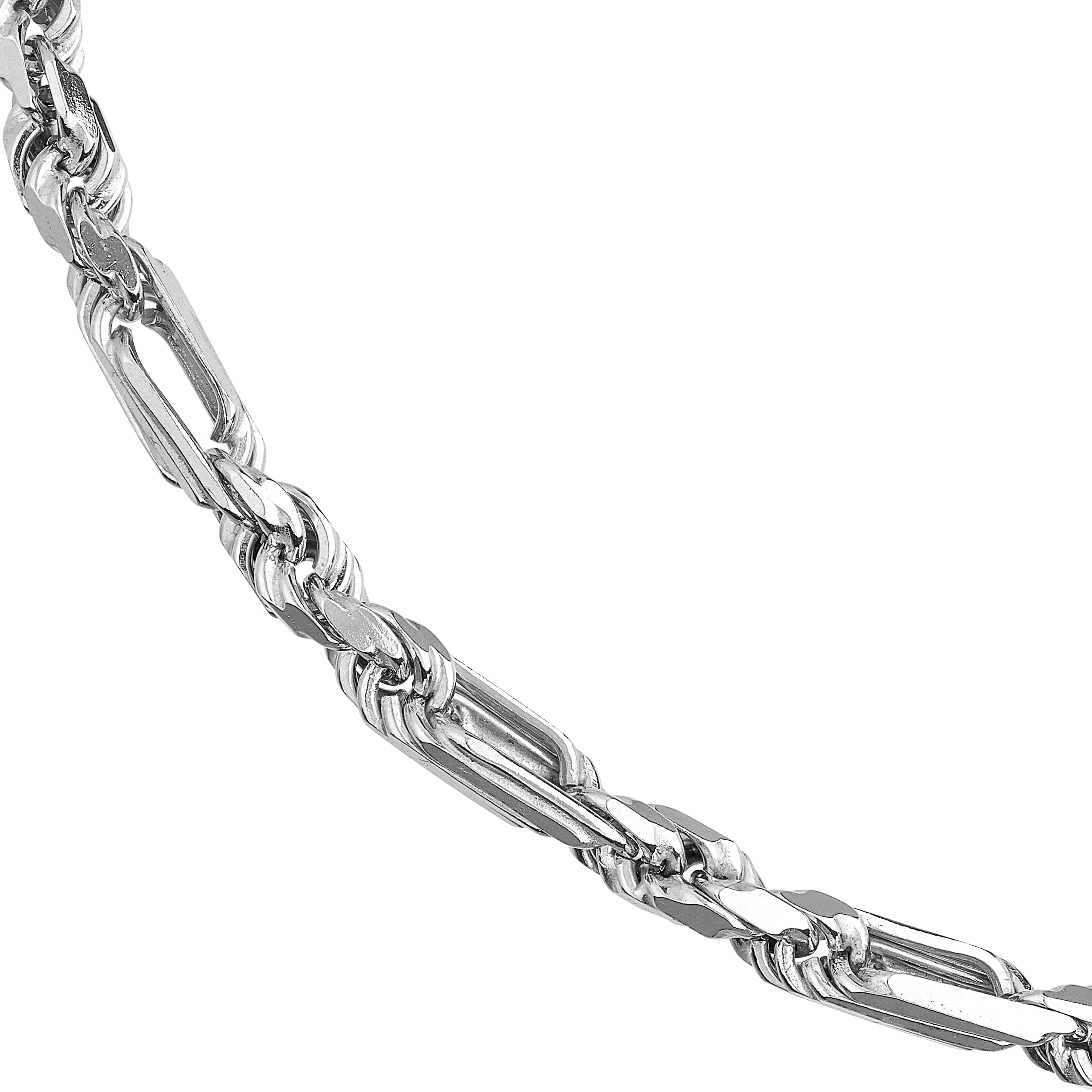 Sterling Silver 5.80mm D/C Figarope Milano Chain w Lob Lock