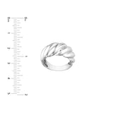 Sterling Silver Fluted Shrimp Dome Ring