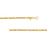 Polished Textured (2+1) Link Chain