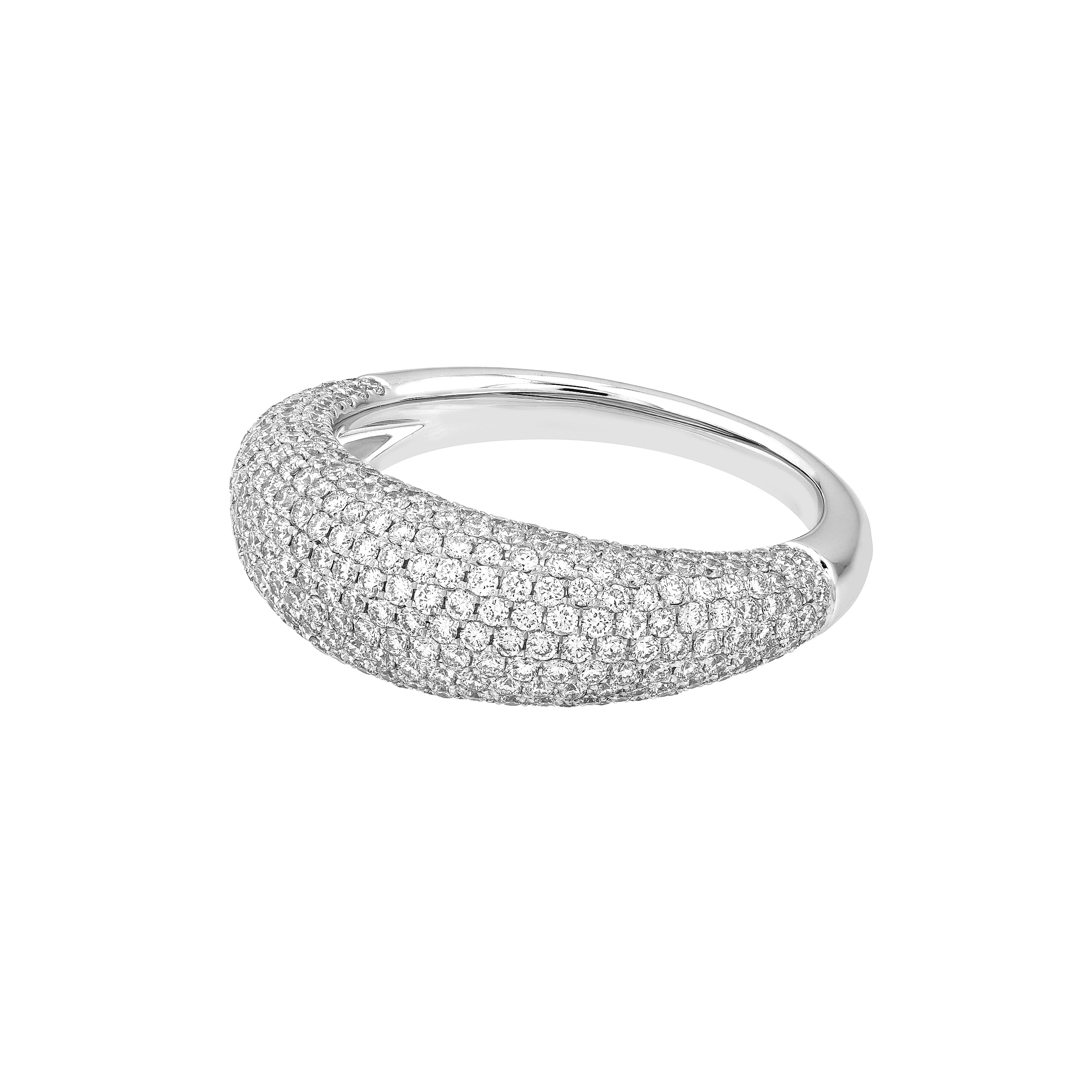 Diamond Pavé Dome Ring (White Gold)