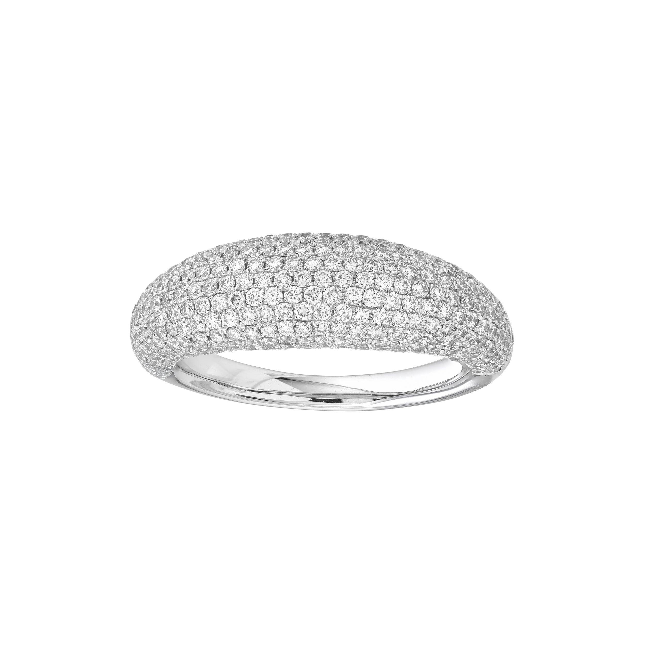 Diamond Pavé Dome Ring (White Gold)