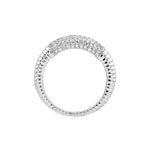 Diamond Pavé Ribbed Dome Ring (White Gold)