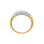 Diamond Pavé Ribbed Dome Ring