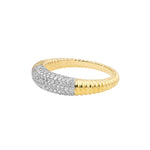 Diamond Pavé Ribbed Dome Ring