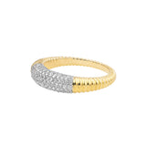 Diamond Pavé Ribbed Dome Ring