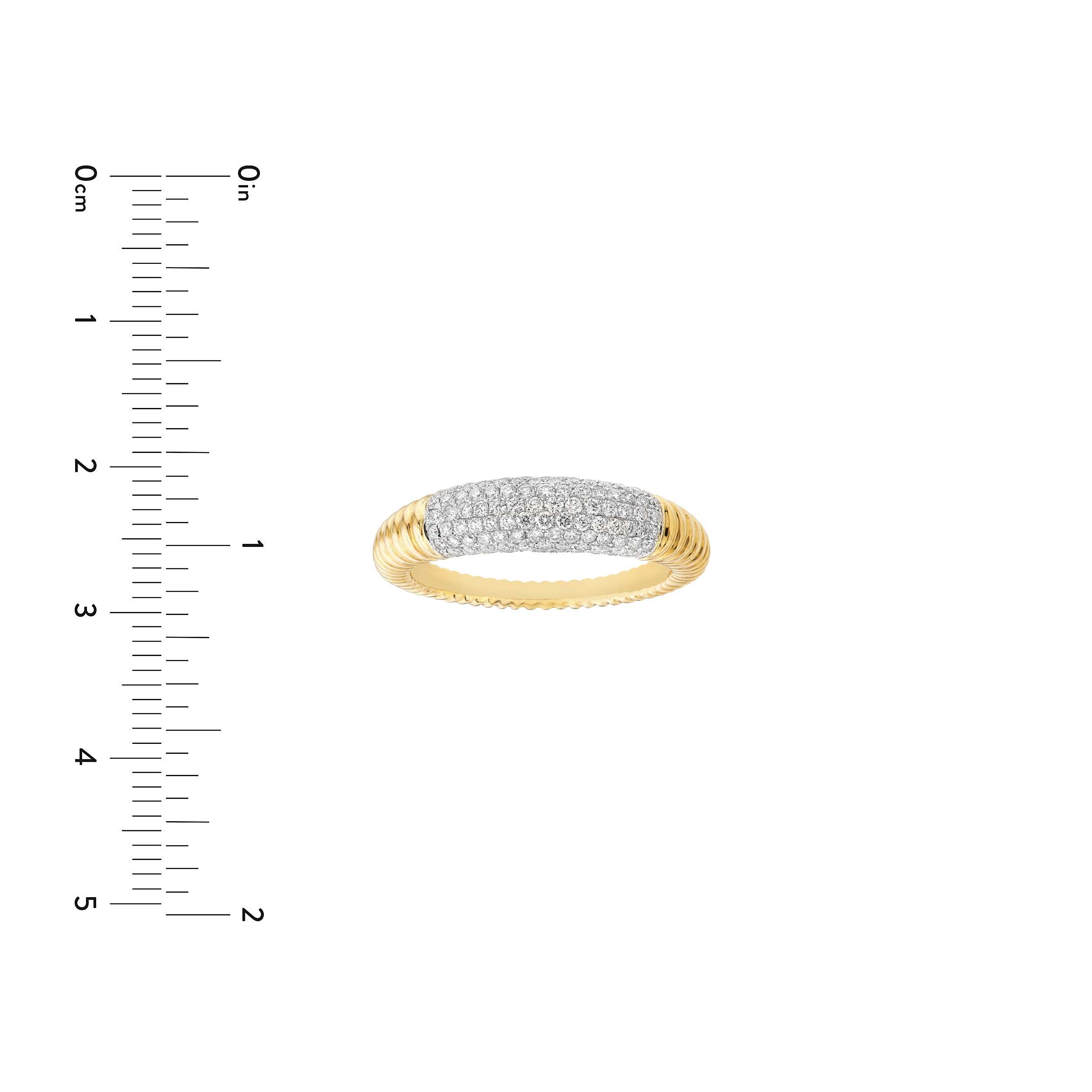 Diamond Pavé Ribbed Dome Ring