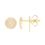 Pavé Diamond Round Stud Earrings (1/4tcw)