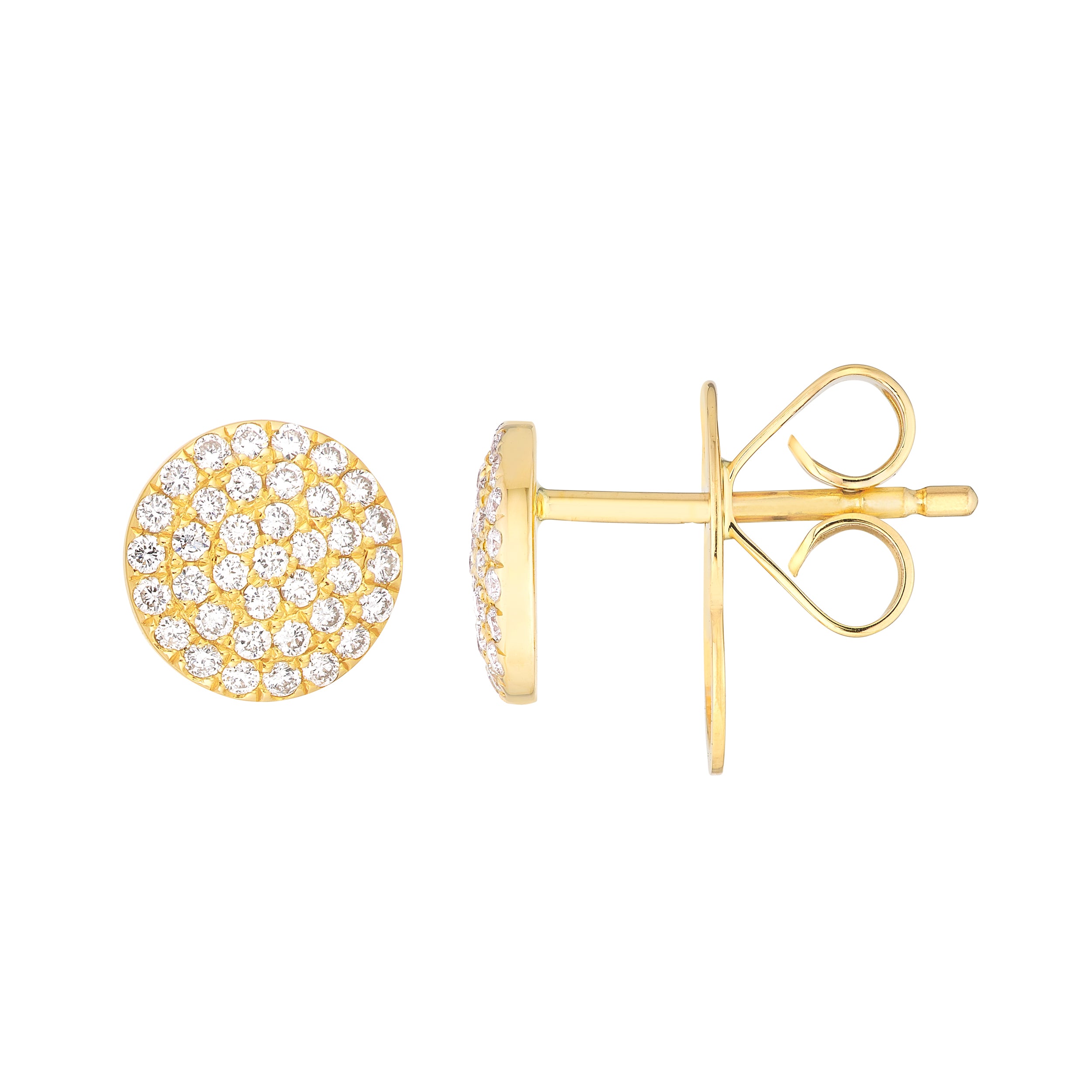 Pavé Diamond Round Stud Earrings (1/4tcw)