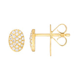 Pavé Diamond Oval Stud Earrings (1/5tcw)
