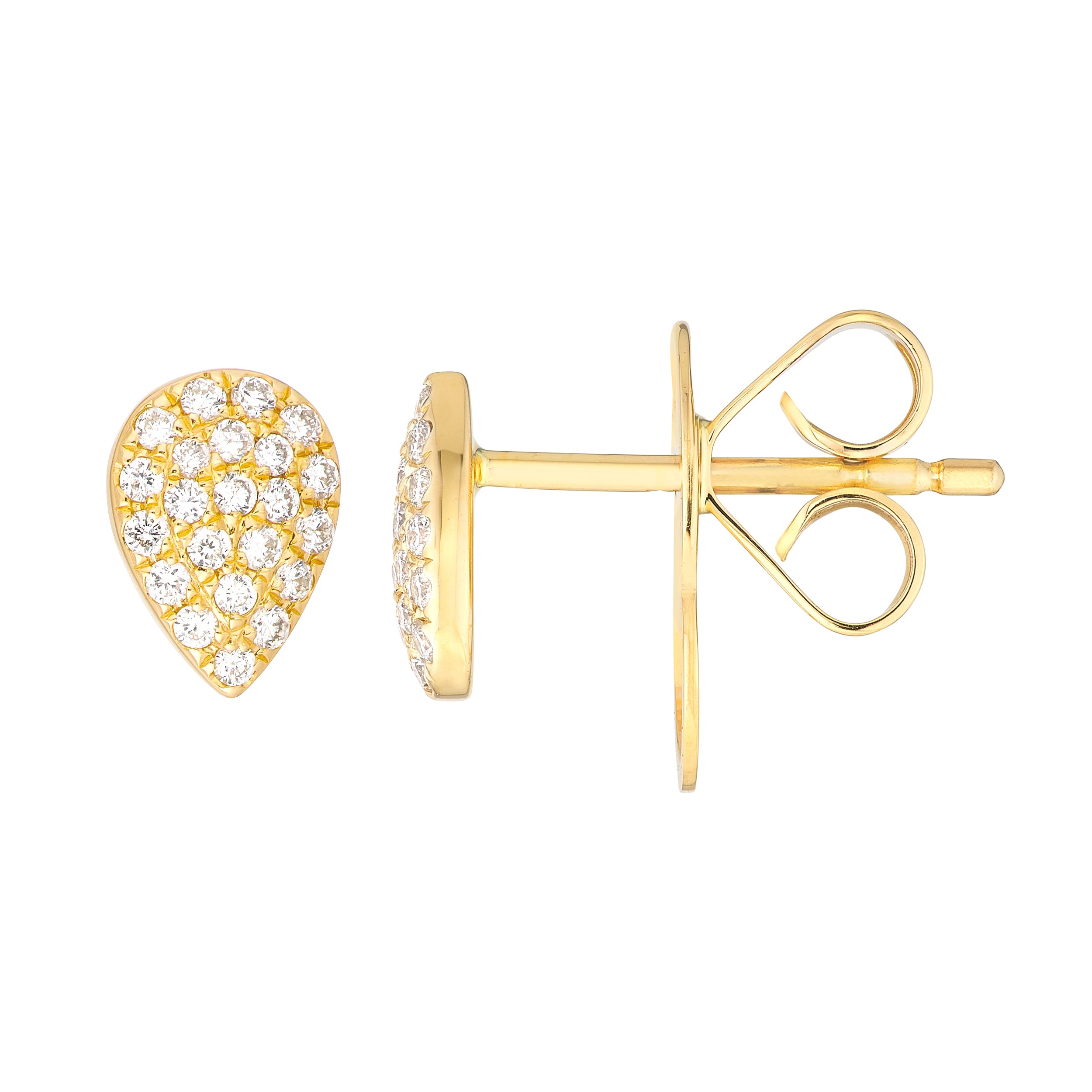 Diamond Pavé Pear Stud Earrings (1/6tcw)