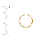 3 Row Diamond Pavé Hoop Earrings (1-1/3tcw)