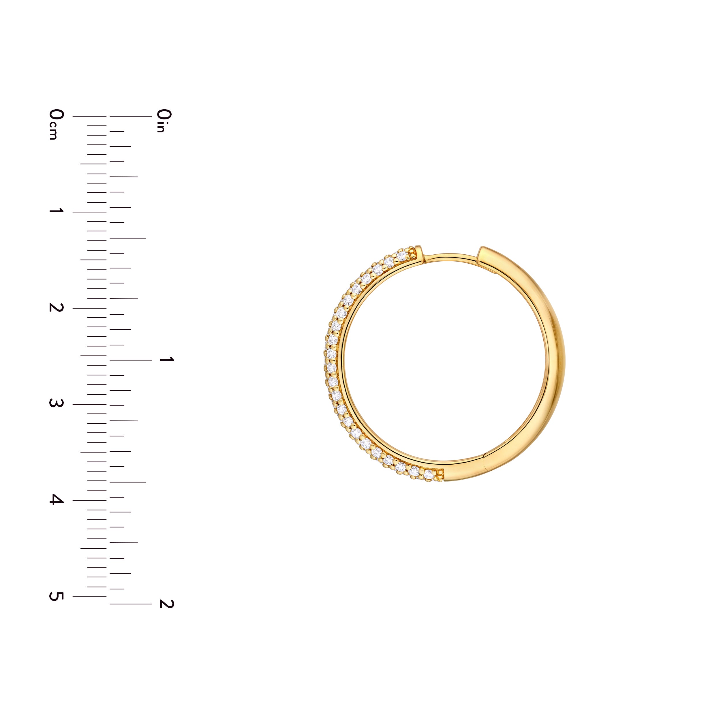 3 Row Diamond Pavé Hoop Earrings (1-1/3tcw)