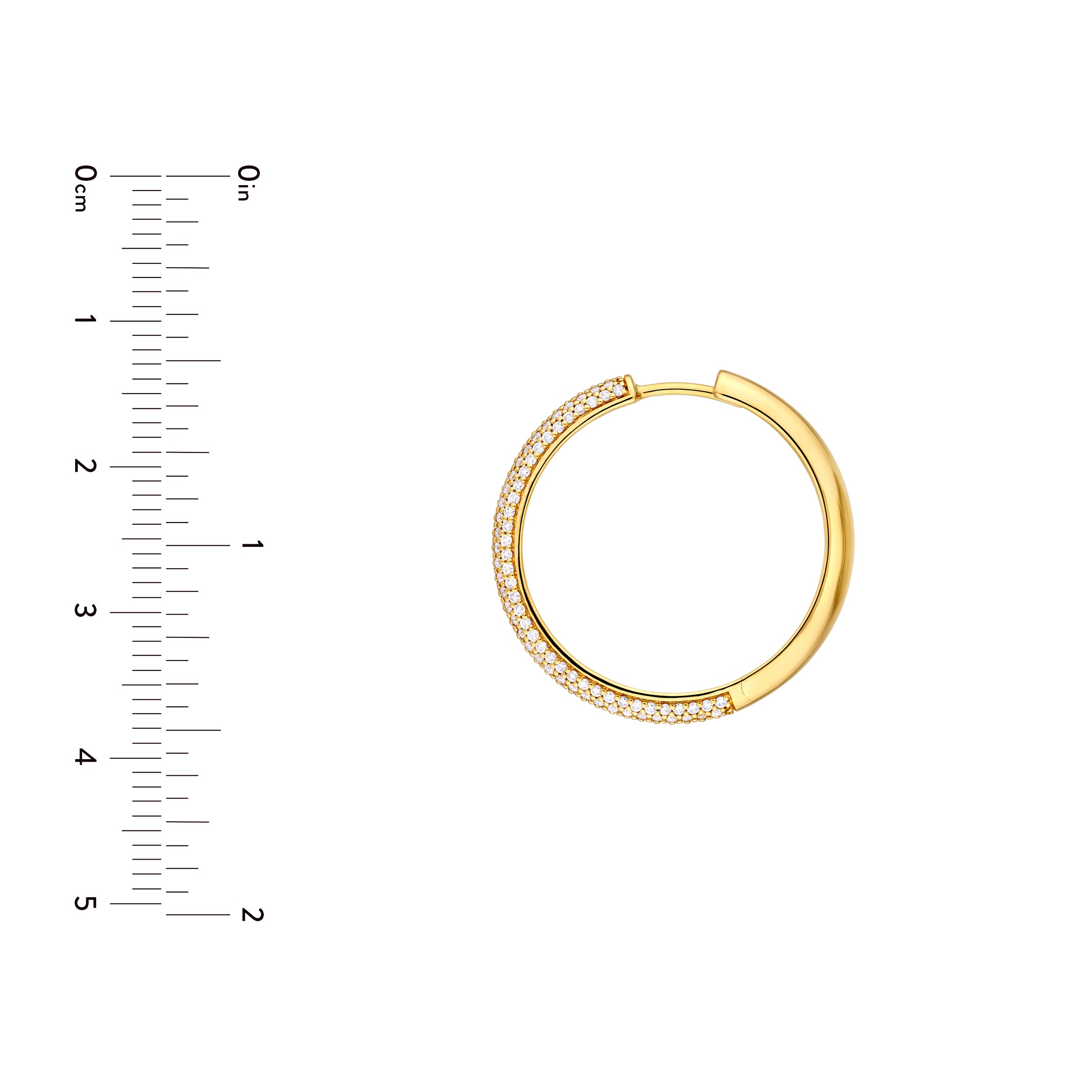 5 Row Diamond Pavé Hoop Earrings (1tcw)