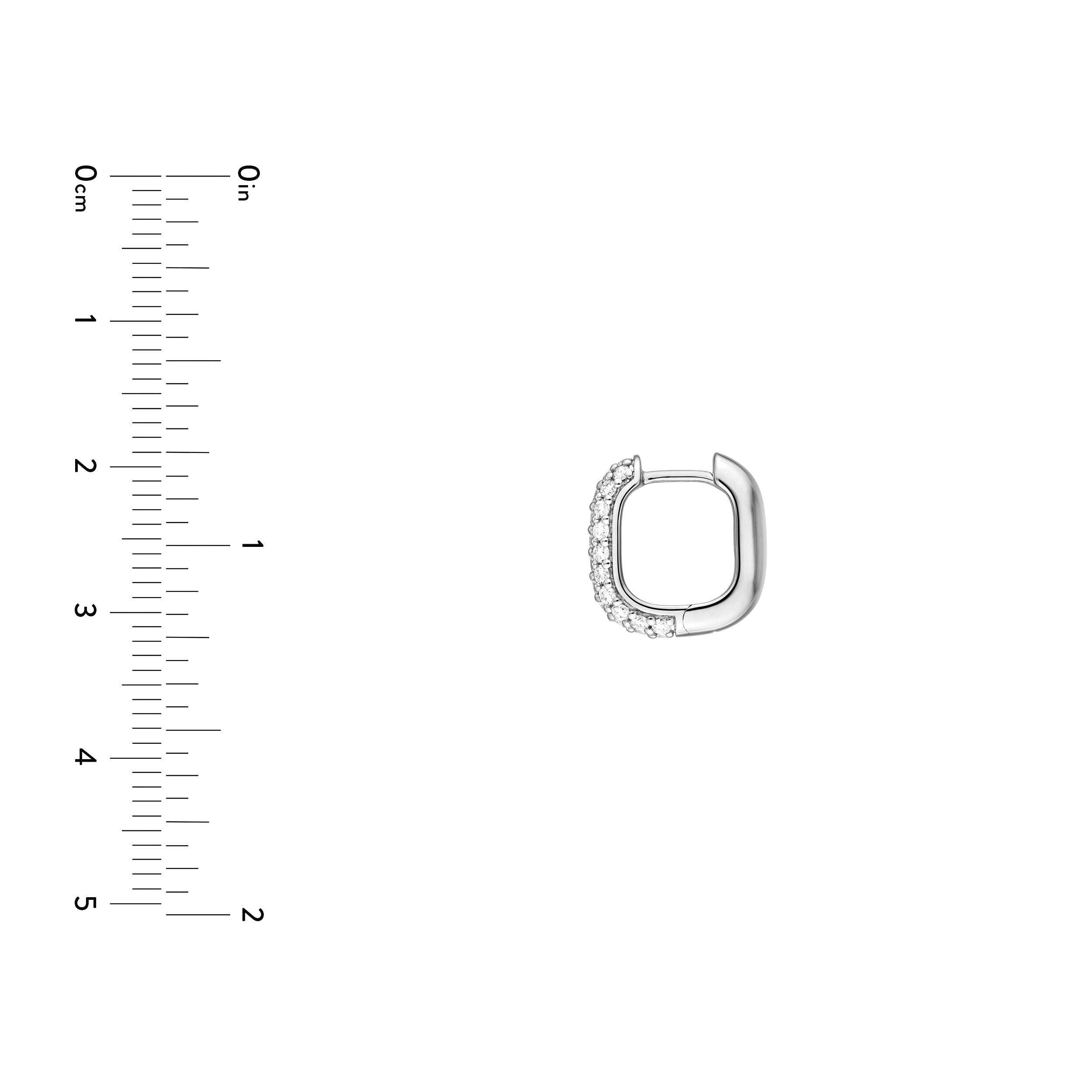 3 Row Pavé Diamond Paper Clip Huggies (5/8tcw)