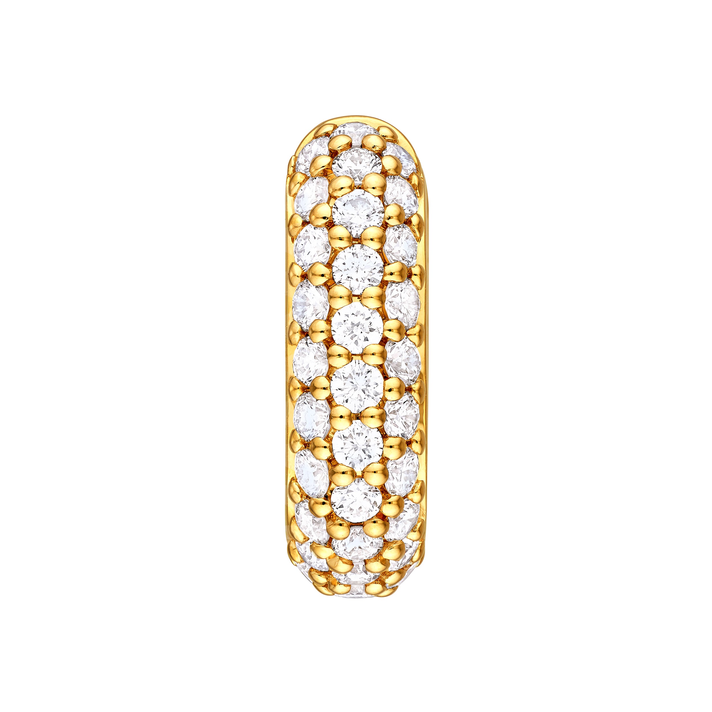 3 Row Pavé Diamond Paper Clip Huggies (5/8tcw)