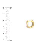 3 Row Pavé Diamond Paper Clip Huggies (5/8tcw)
