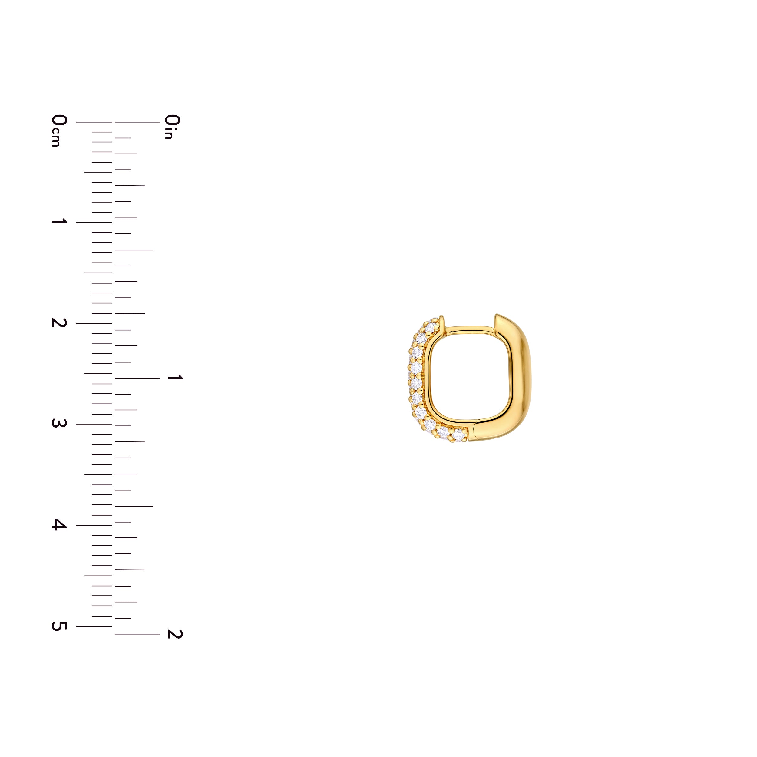 3 Row Pavé Diamond Paper Clip Huggies (5/8tcw)