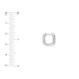 3 Row Pavé Diamond Paper Clip Huggies (5/8tcw)
