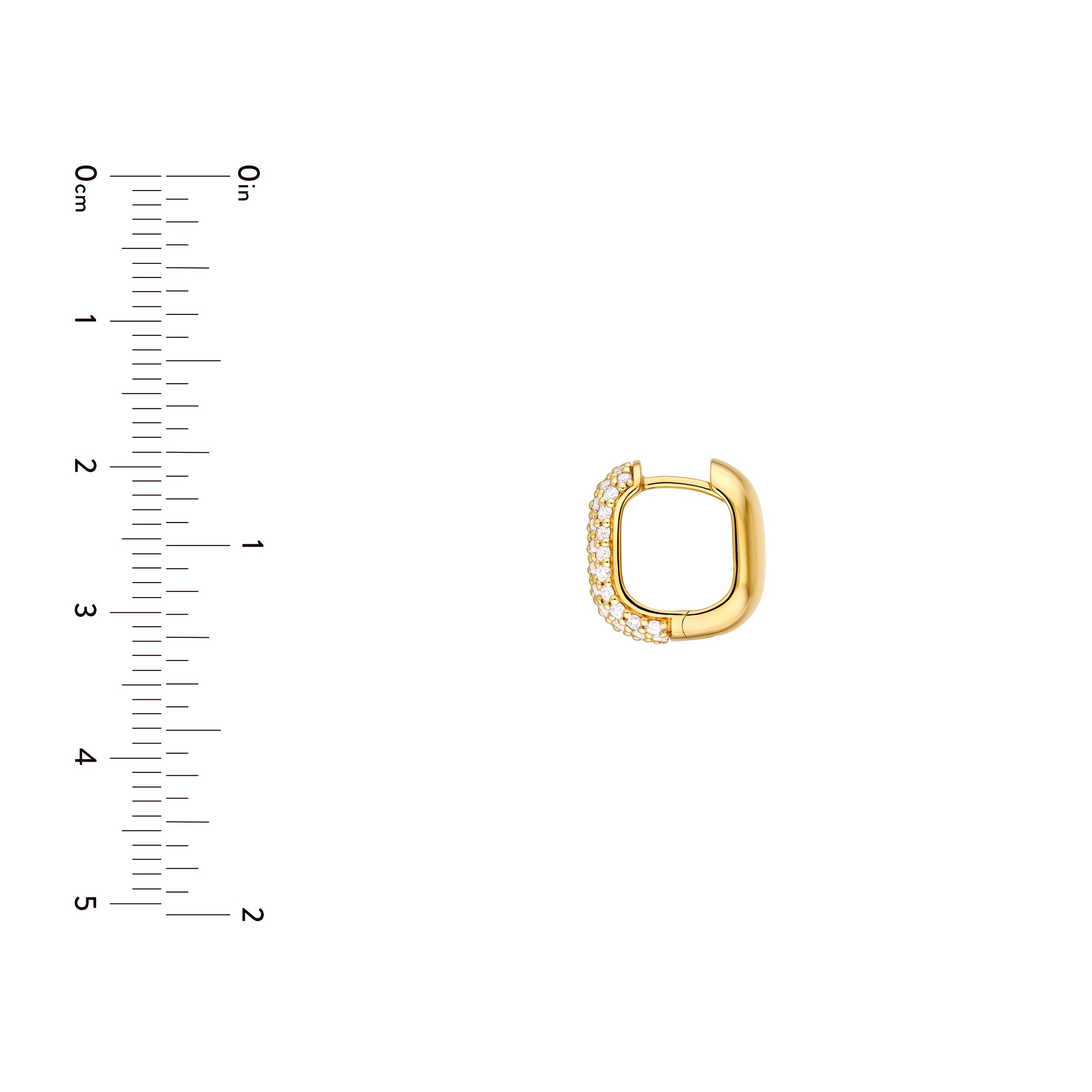 5 Row Pavé Diamond Paper Clip Huggies (7/8tcw)