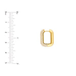 3 Row Pavé Diamond Paper Clip Huggies (1tcw)