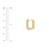 3 Row Pavé Diamond Paper Clip Huggies (1tcw)