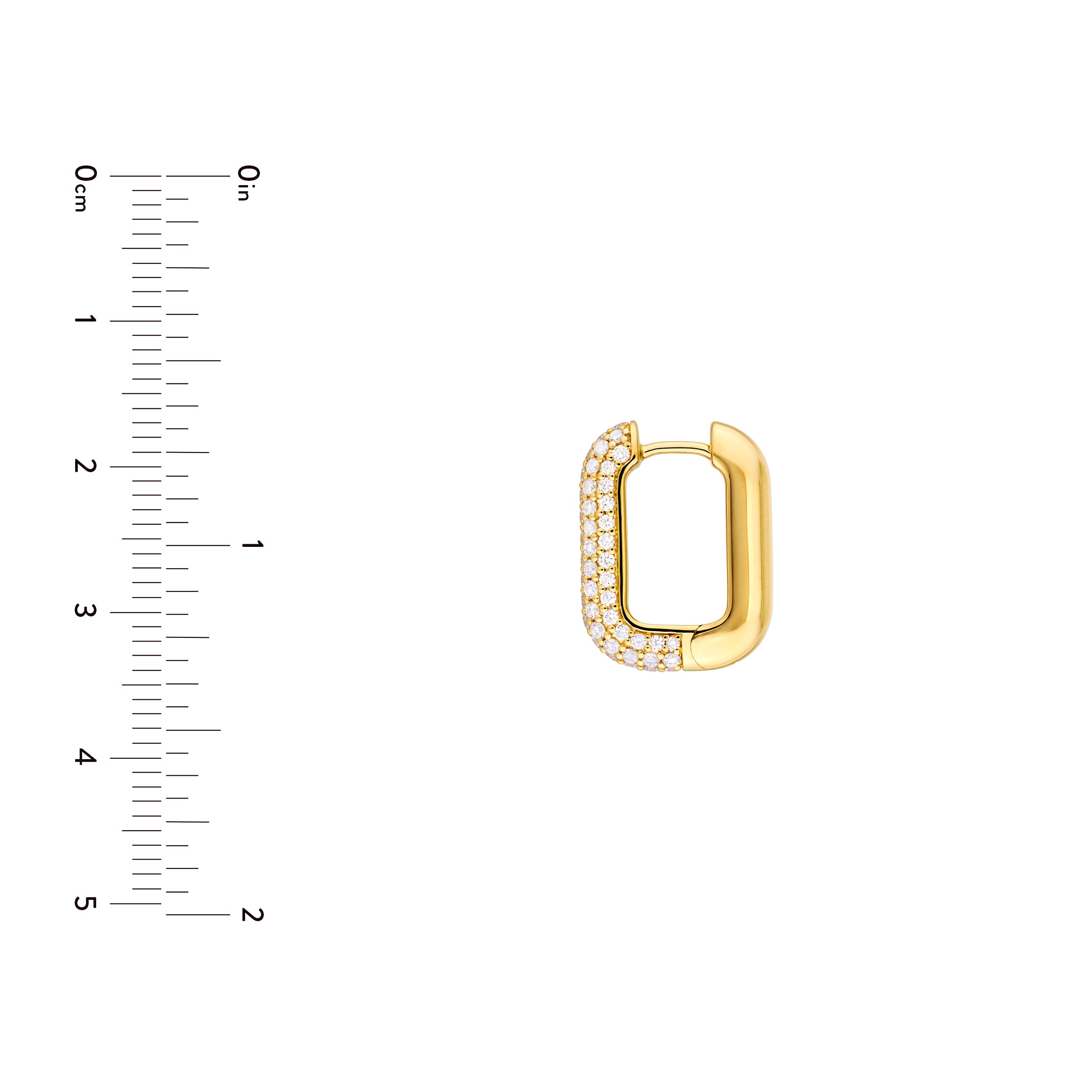 3 Row Pavé Diamond Paper Clip Huggies (1tcw)