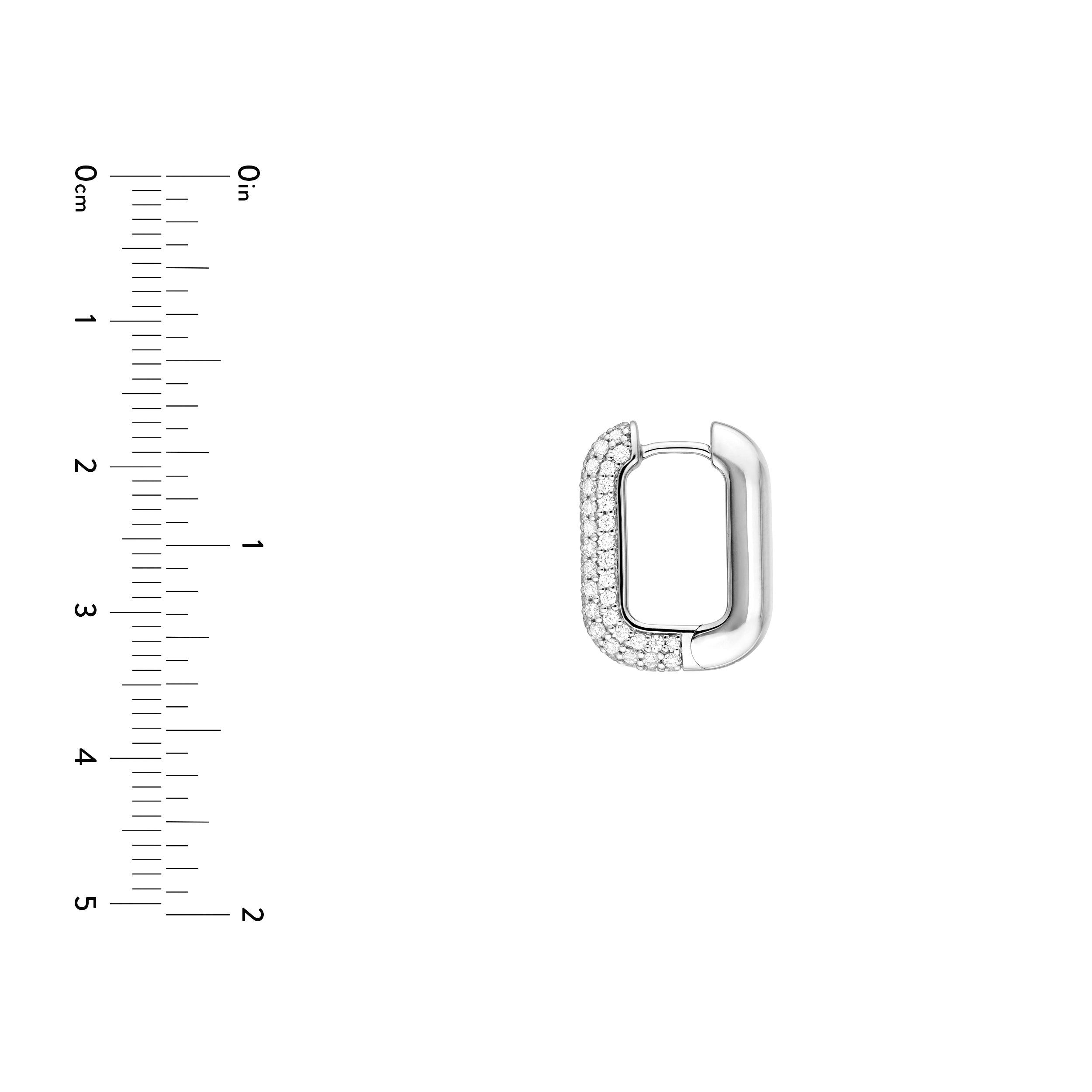 3 Row Pavé Diamond Paper Clip Huggies (1tcw)