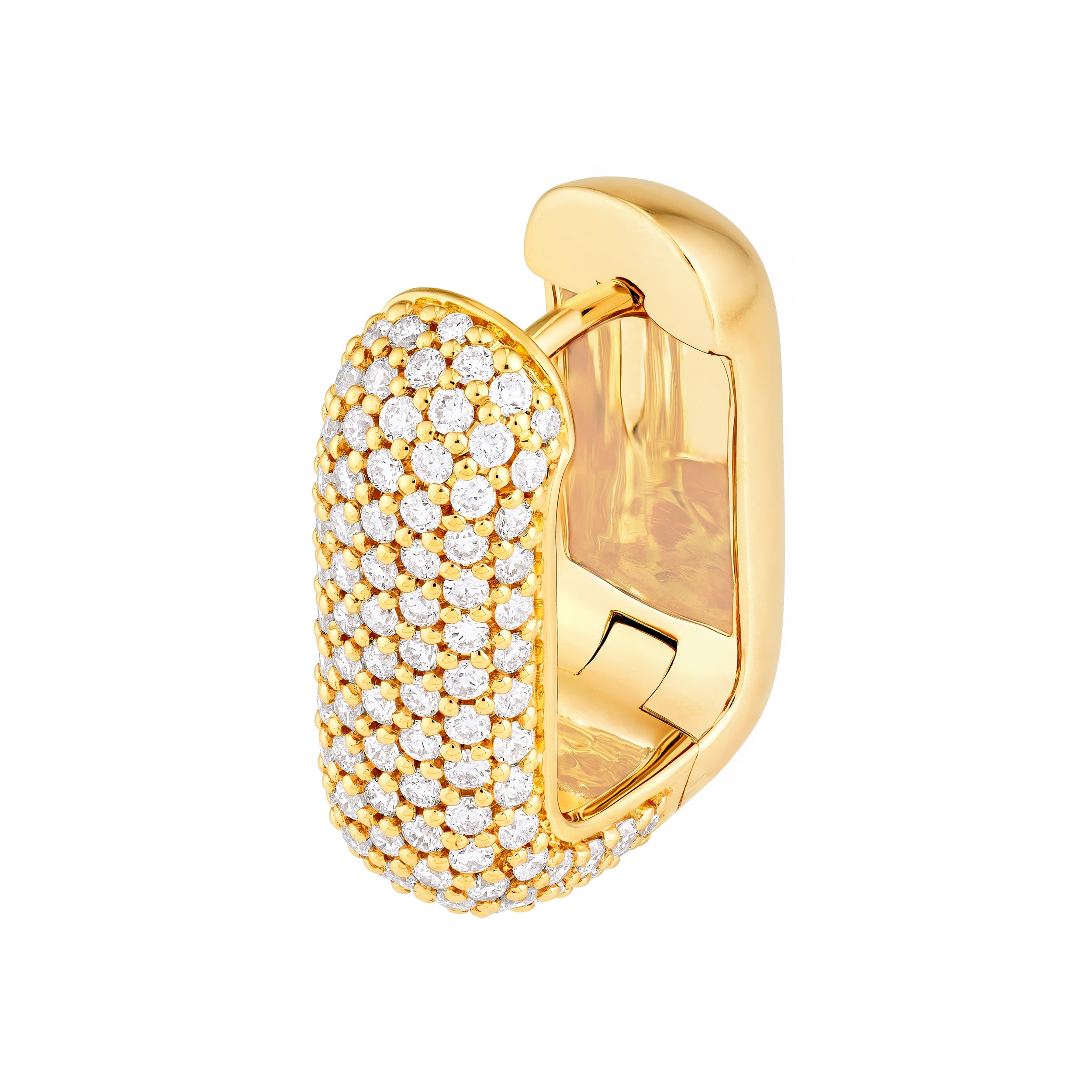 5 Row Pavé Diamond Paper Clip Huggies (1-1/3tcw)