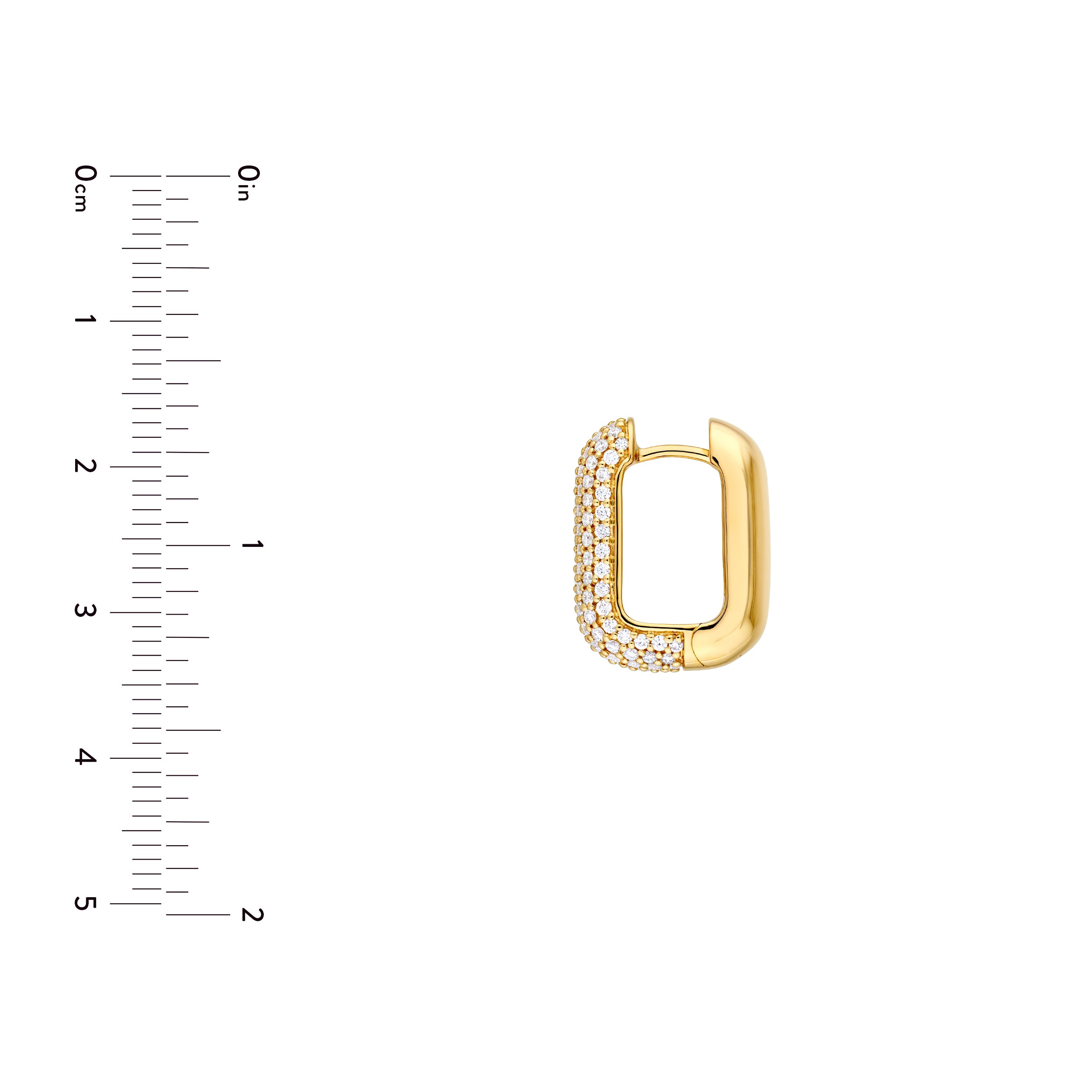 5 Row Pavé Diamond Paper Clip Huggies (1-1/3tcw)
