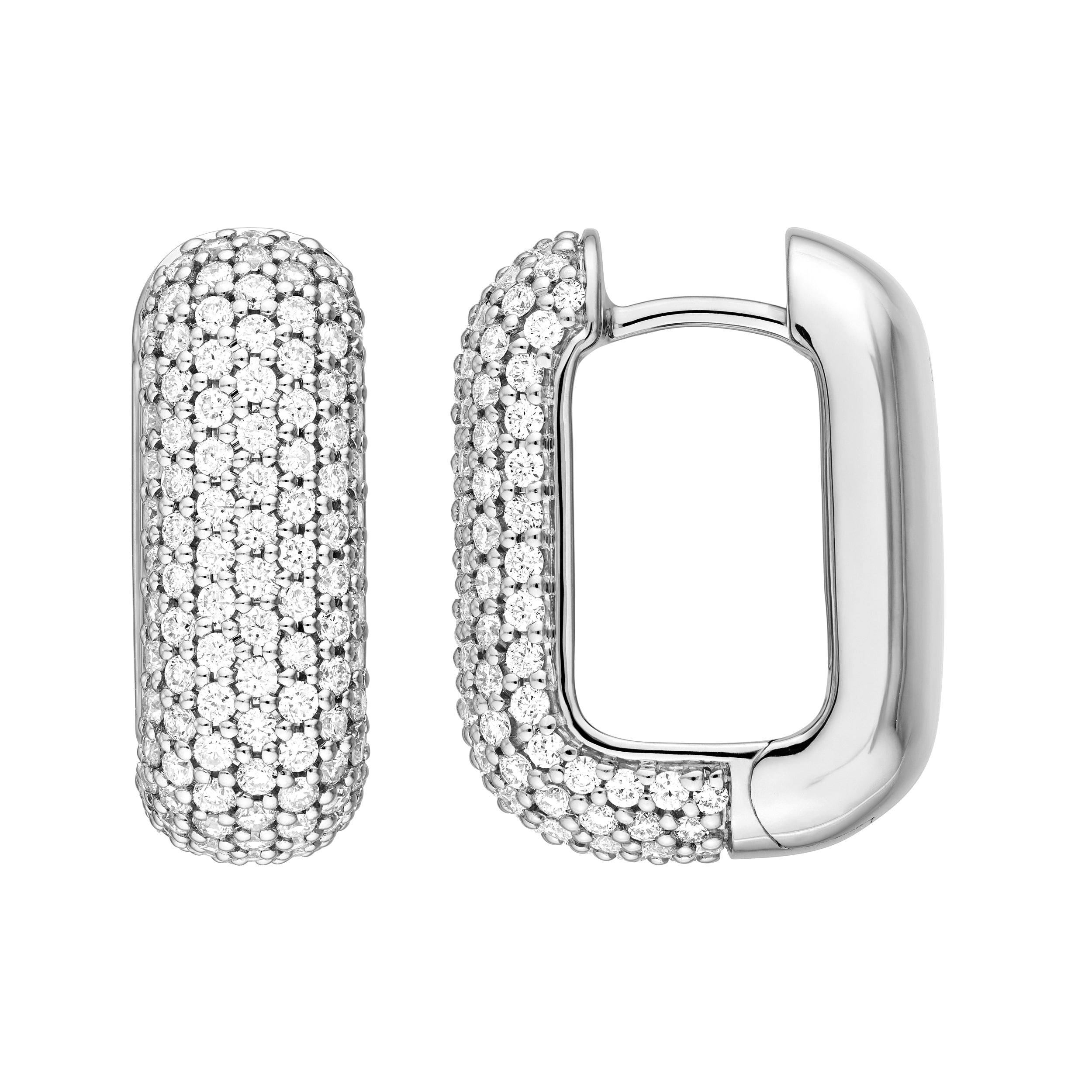 5 Row Pavé Diamond Paper Clip Huggies (1-1/3tcw)